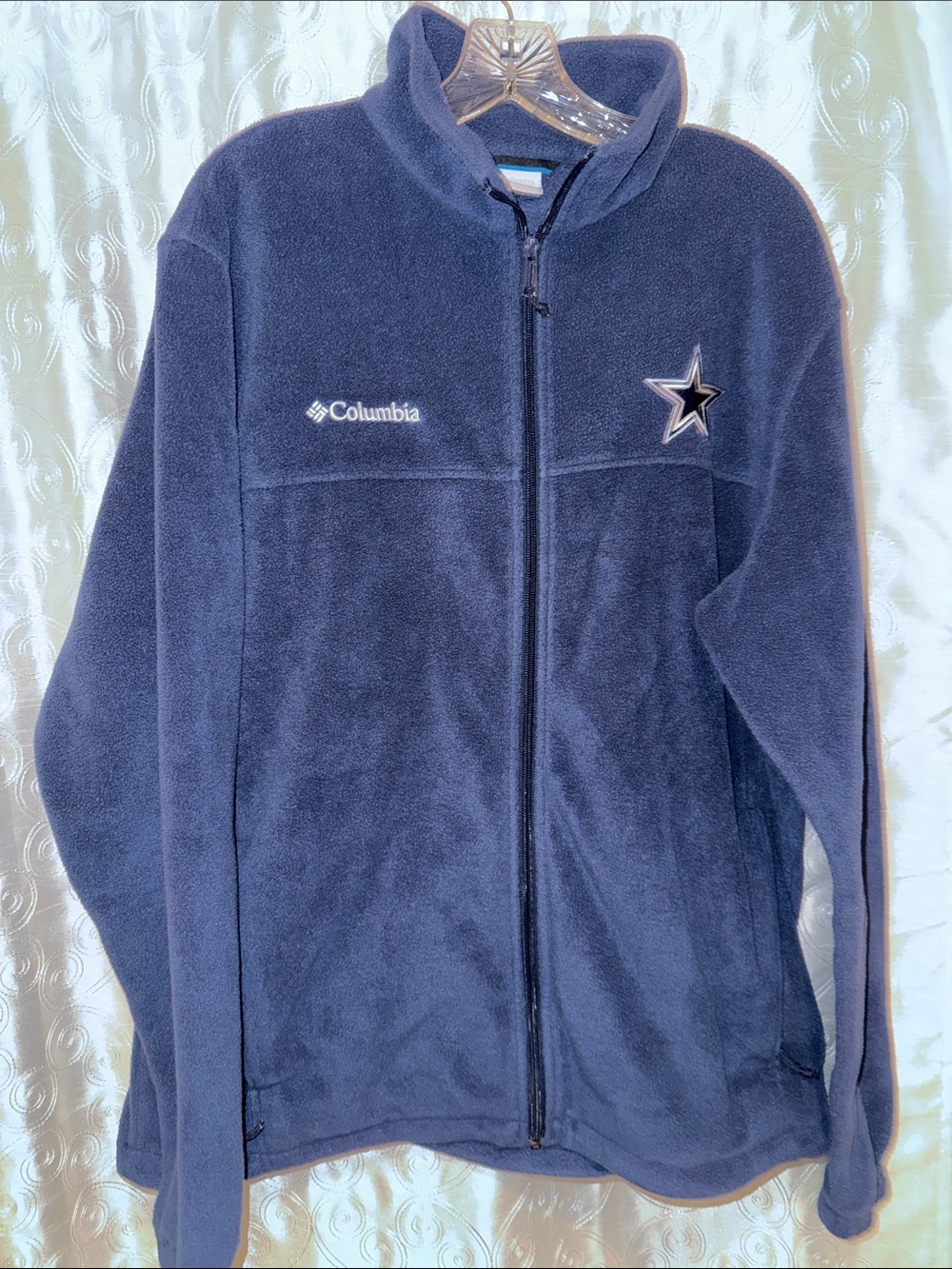 Columbia Dallas Cowboys Navy Blue Full‑Zip Fleece Jacket Men’s Size Large 🔥 G6